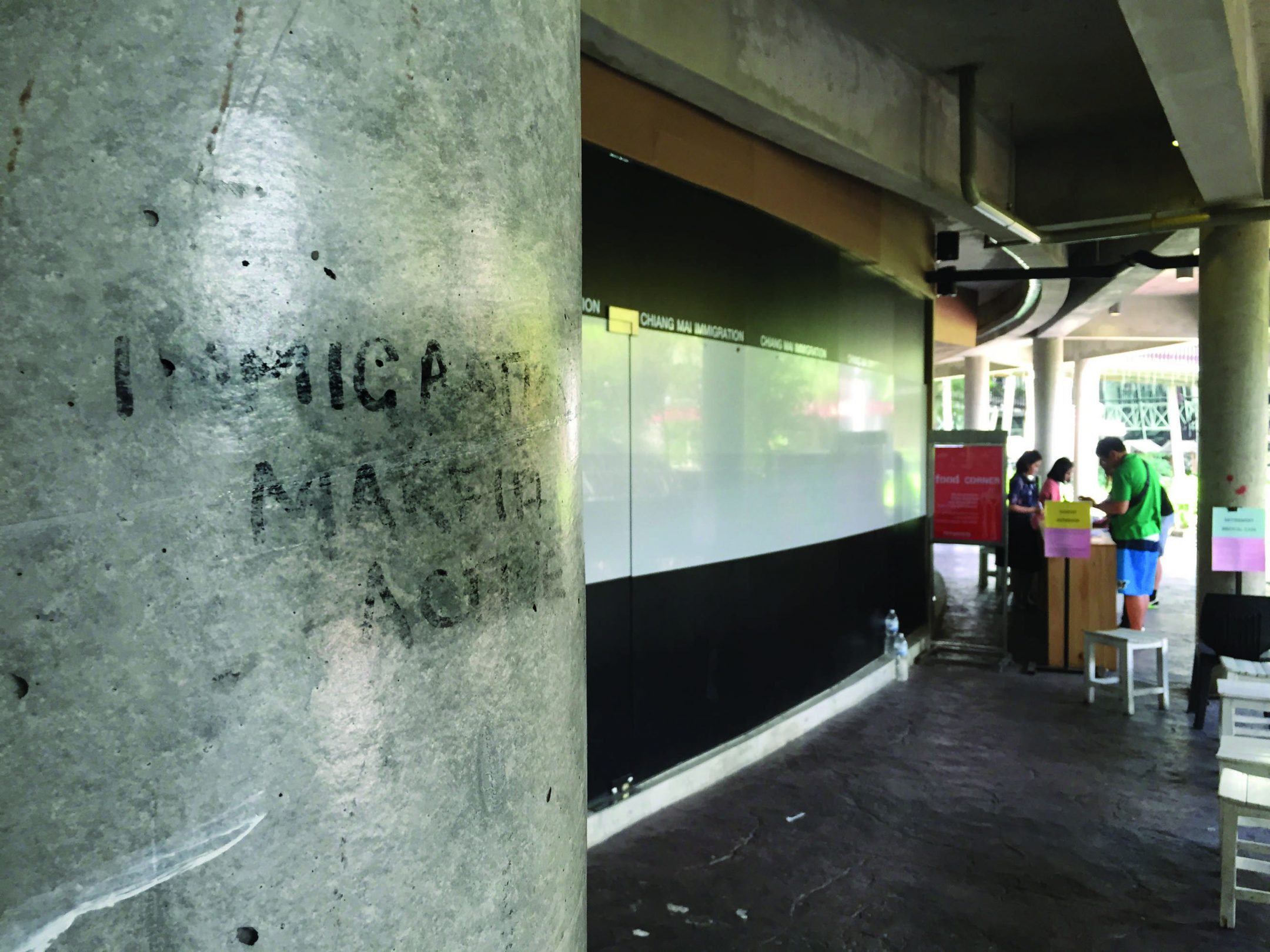Graffiti on wall 'immigration mafia active'
