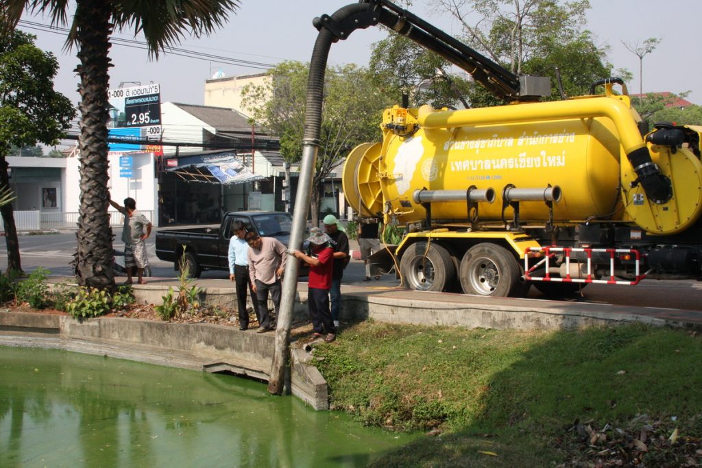 pumping from the moat