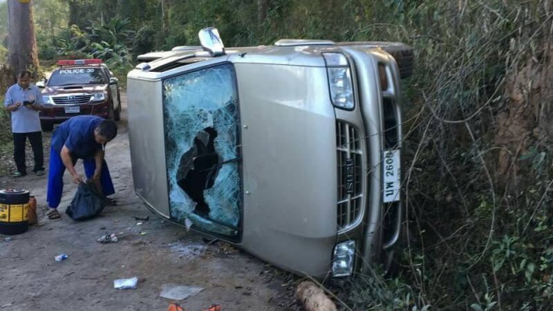 car crash into cliff